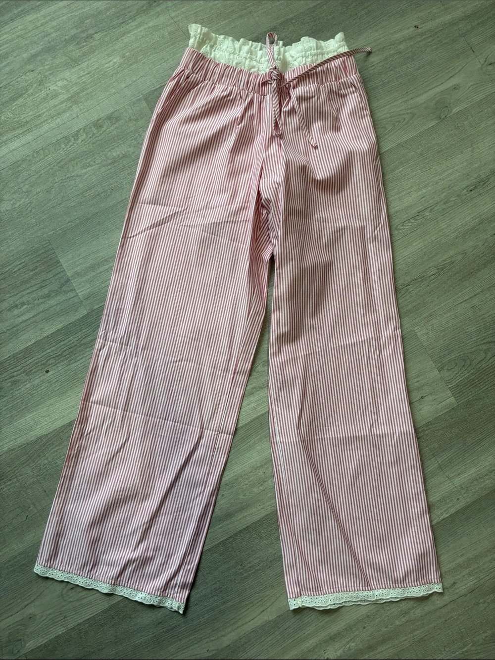 Le Lis Pink & White Striped Wide Leg Pajama Pants